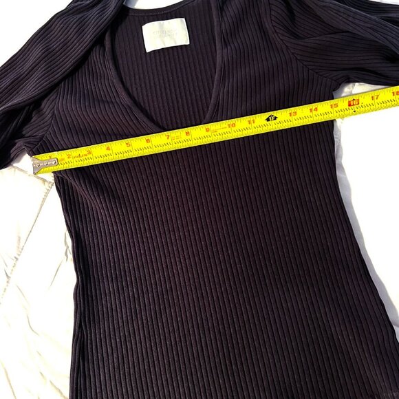 CITIZENS OF HUMANITY juni long sleeve scoop neck top Dark Gray Grey Large - Picture 12 of 16